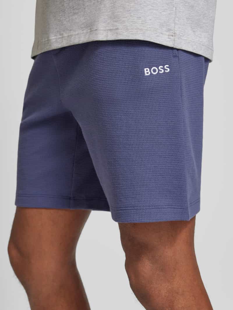 Boss Regular fit sweatshorts met structuurmotief