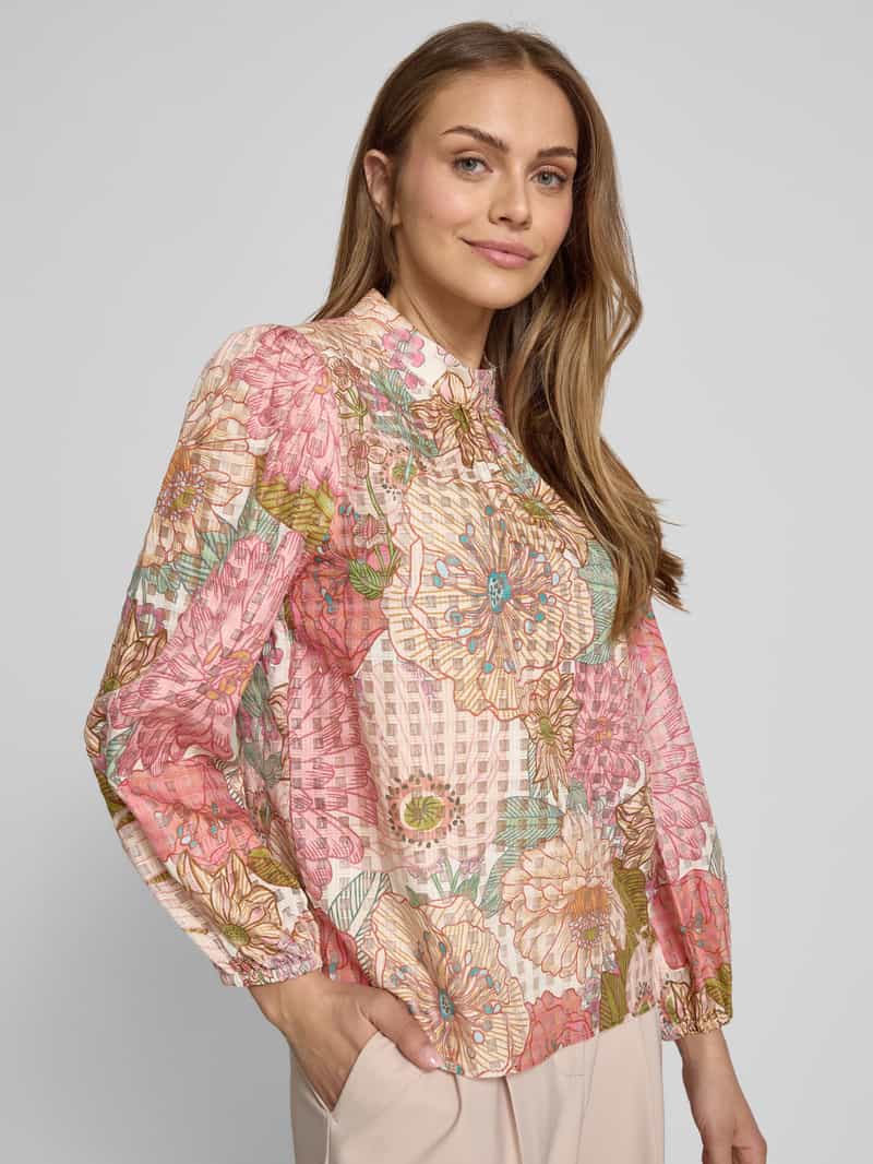 Rich & Royal Blouseshirt van een mix van katoen en zijde