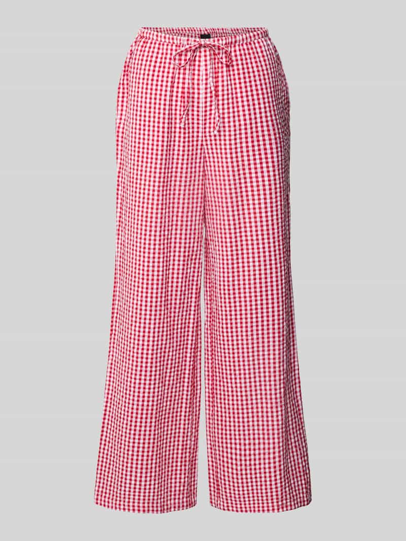 Gina Tricot Stoffen broek met wijde pijpen en elastische band