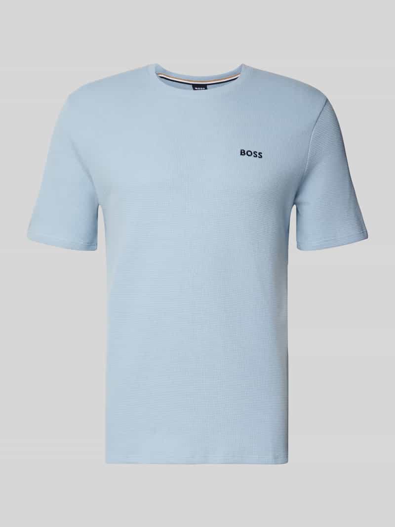 Boss Regular fit T-shirt met wafellook