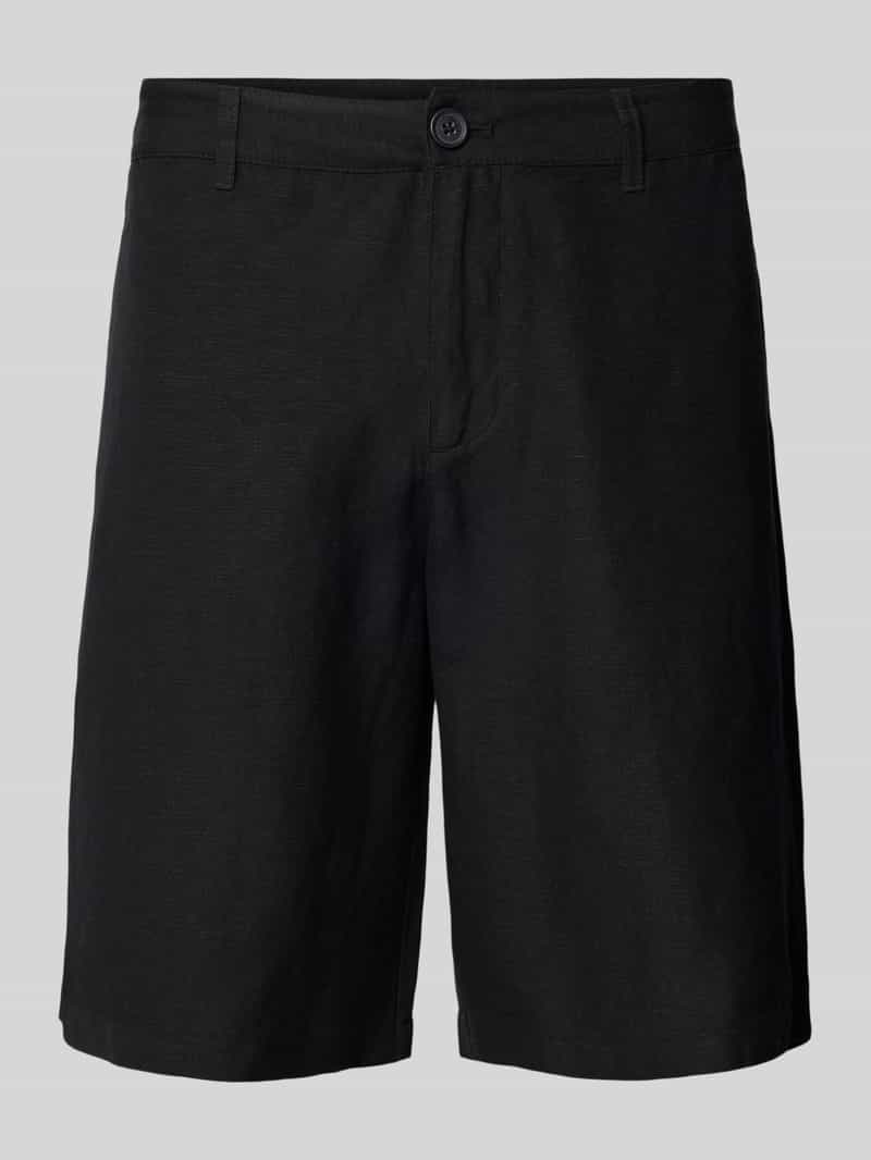 Armani Exchange Regular fit linnen bermuda met riemlussen