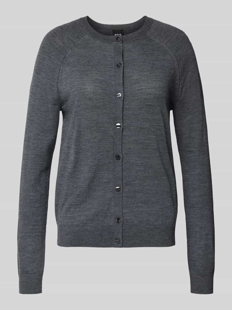 Boss Regular fit gebreid jack van zuivere scheerwol model 'FONAMI'