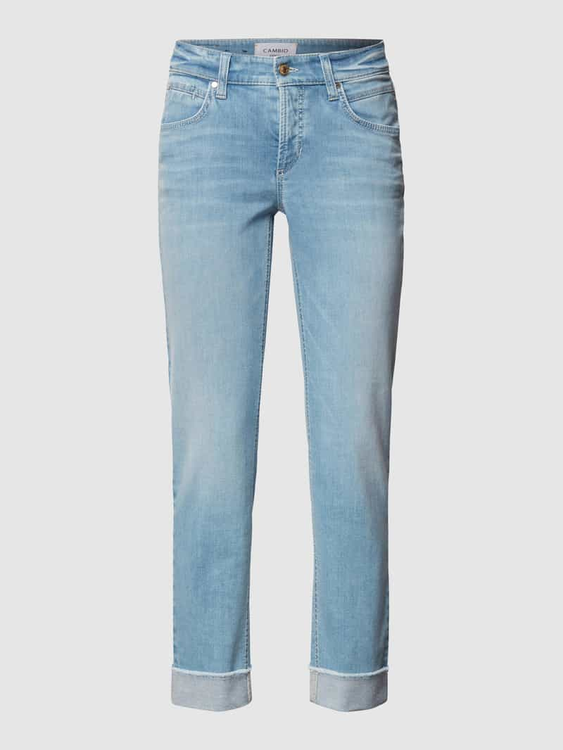 CAMBIO Straight fit jeans met labelpatch, model 'Pina'