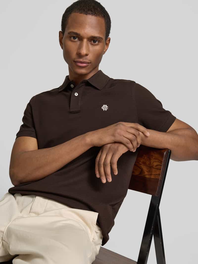 MCNEAL Regular fit poloshirt met knoopsluiting en labelstitching