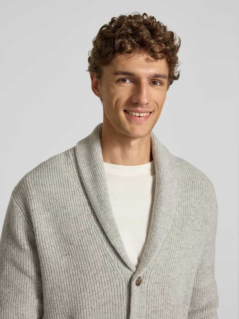 Profuomo Wollen cardigan met sjaalkraag