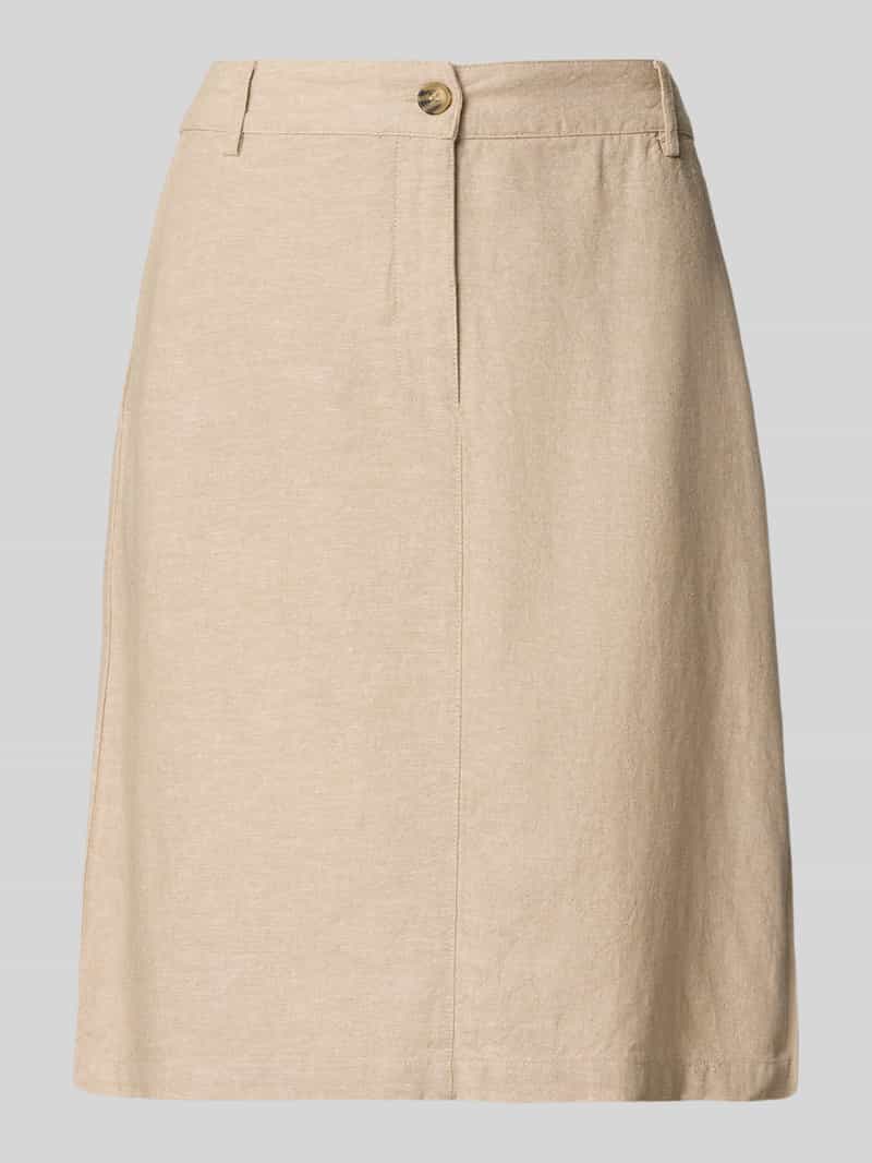 FREE QUENT Knielange rok van een mix van linnen en viscose model 'Lava'