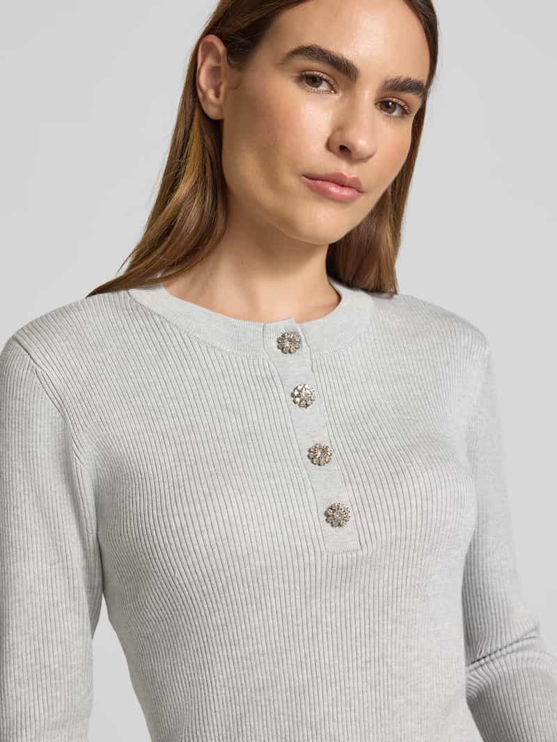 Copenhagen Muse Gebreide pullover van viscosemix met knoopsluiting