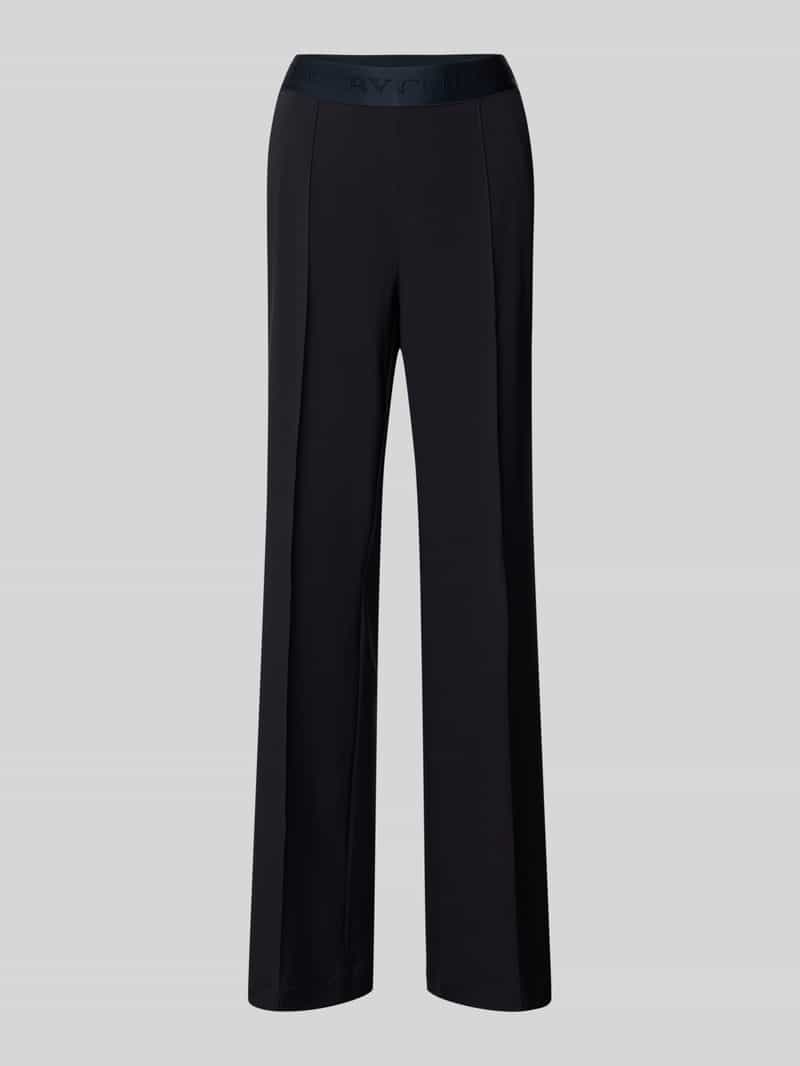 CAMBIO Wide leg comfortbroek met vaste persplooien