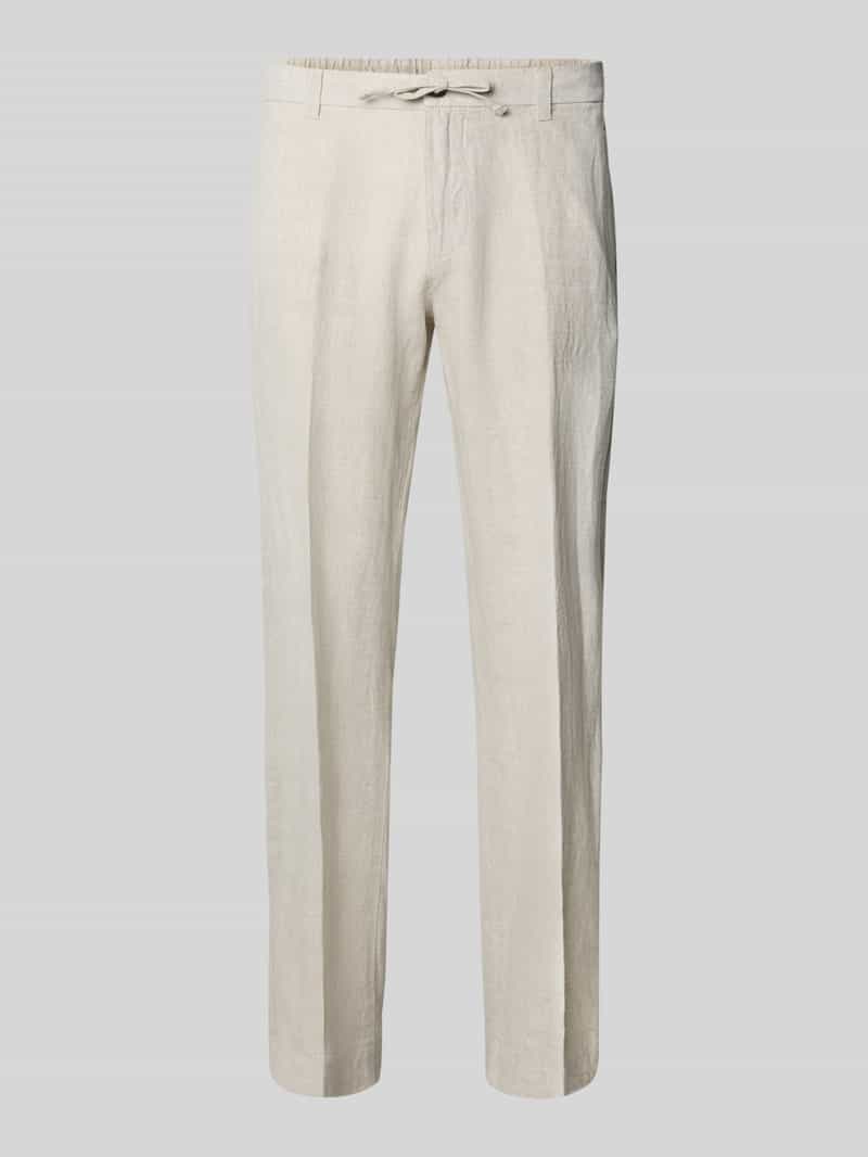 Selected Homme Regular fit linnen broek met persplooien model 'LEROY'