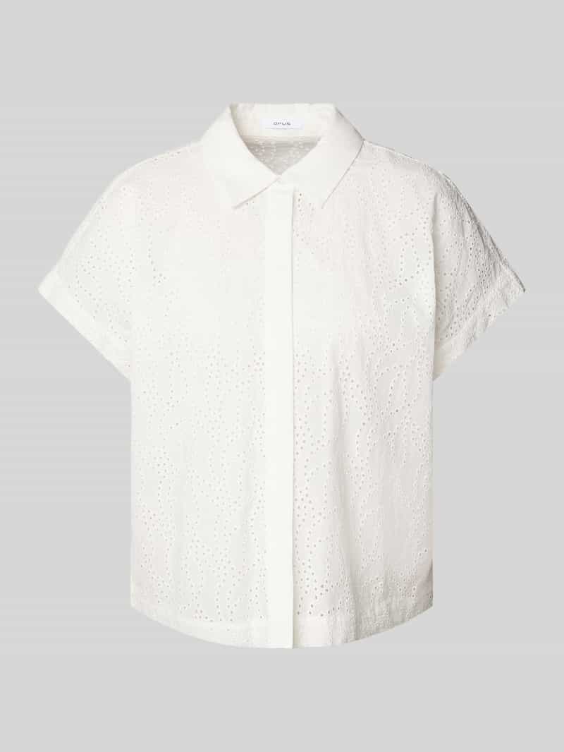 Opus Regular fit blouseshirt met ajourpatroon model 'Fessin'