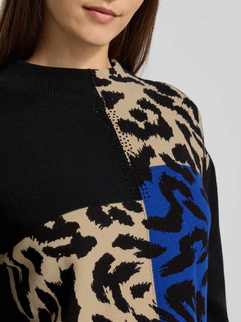 Betty Barclay Gebreide pullover in all-over look met opstaande kraag