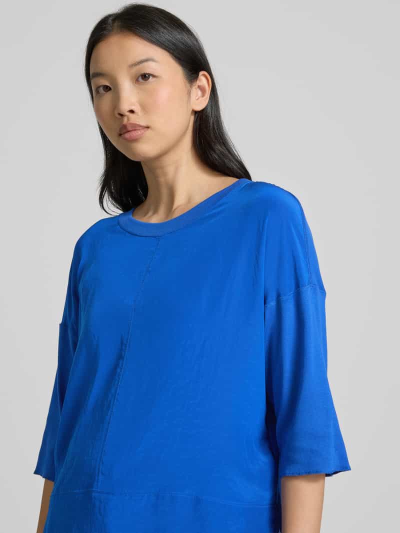 Marc Cain T-shirt met geribde ronde hals