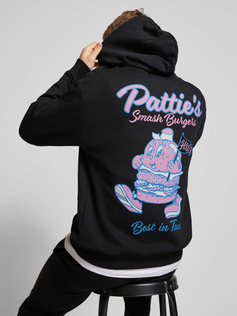 Hugo Blue Hoodie met motiefprint model 'Namiko'