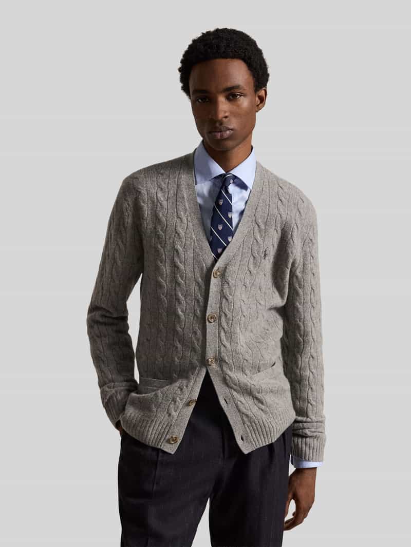 Polo Ralph Lauren Regular fit gebreid jack van mix van wol en kasjmier