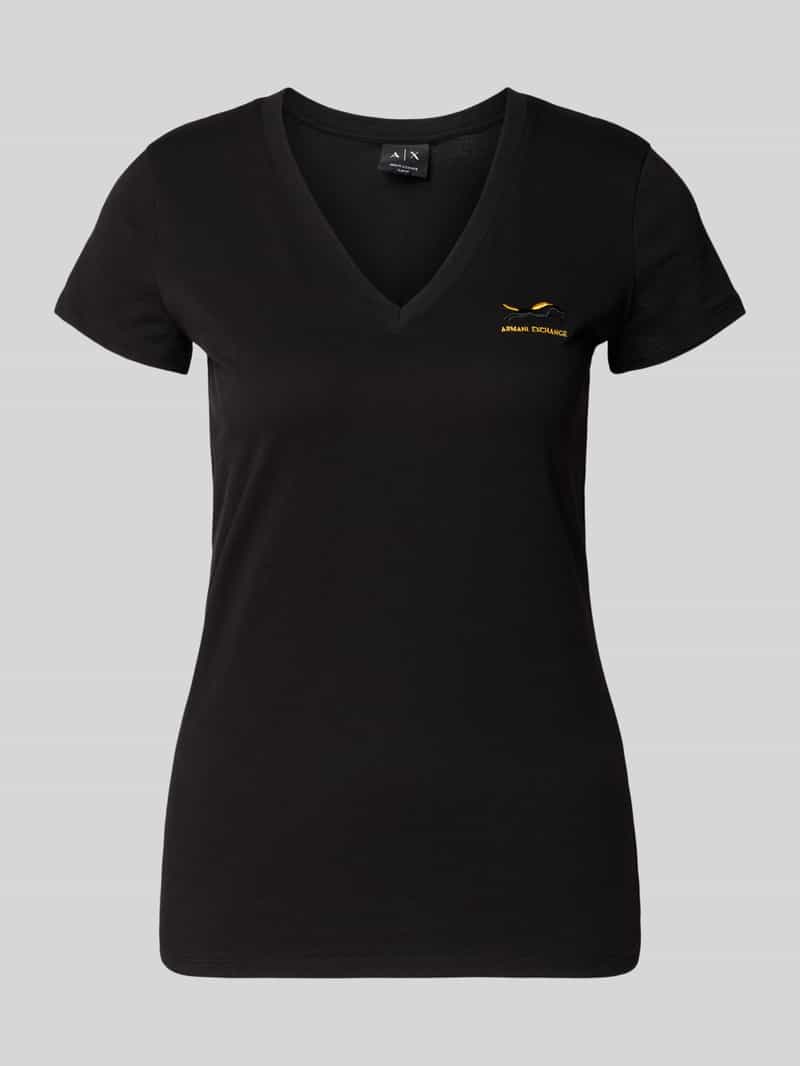 Armani Exchange T-shirt met labelstitching