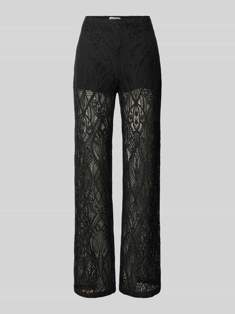 Jake*s Casual Broek met wijde pijpen en kant