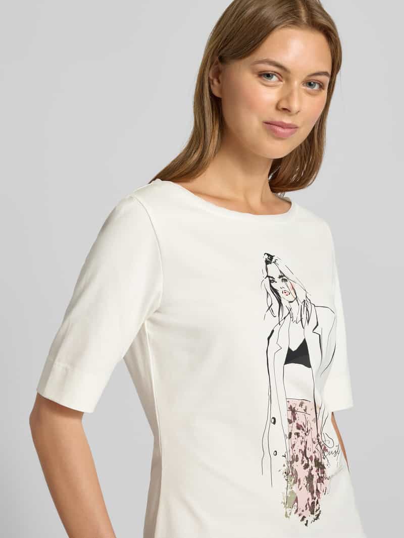 s.Oliver BLACK LABEL Regular fit T-shirt van katoenmix