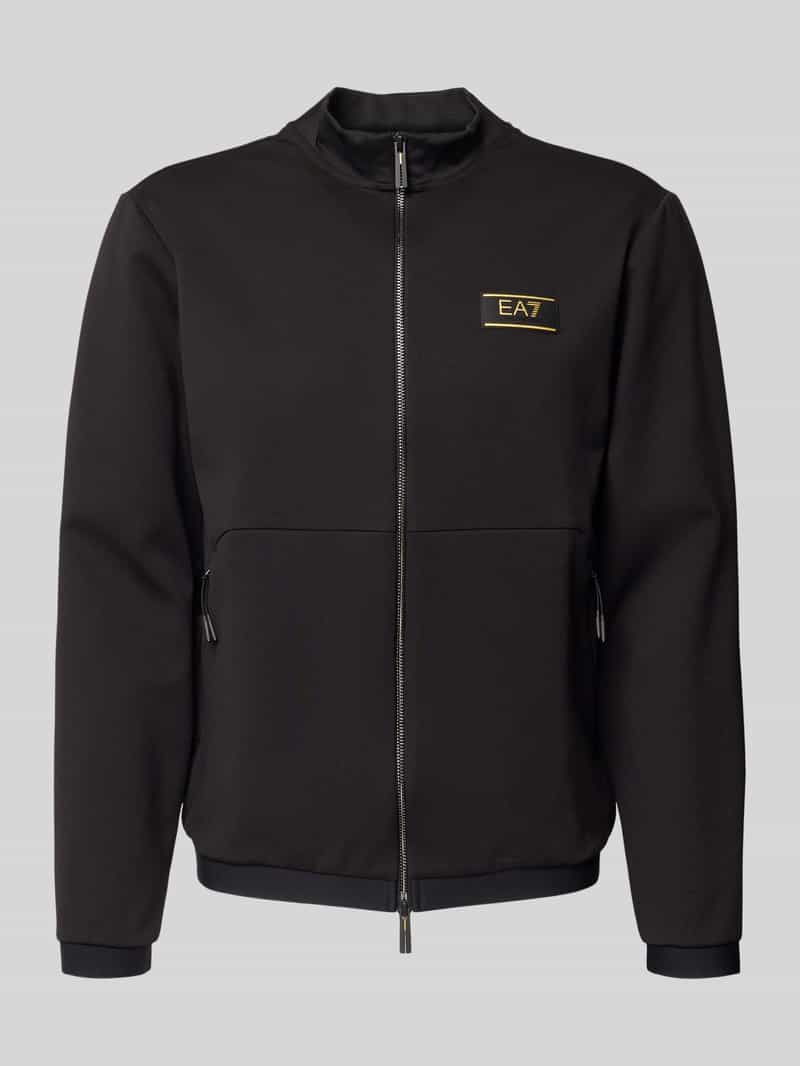 Ea7 Emporio Armani Herren Sweatjacke Mit Zweiwege-Reißverschluss In Black Größe Groß