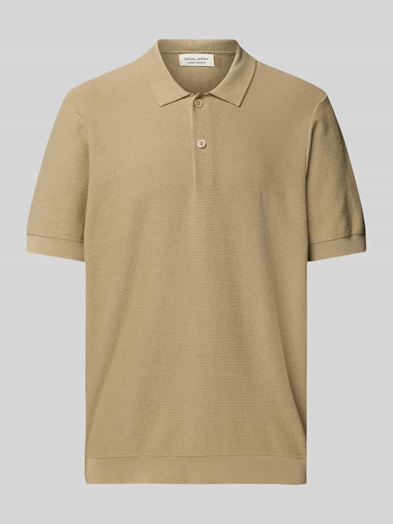 casual friday Relaxed fit poloshirt met structuurmotief model 'EDWARD'