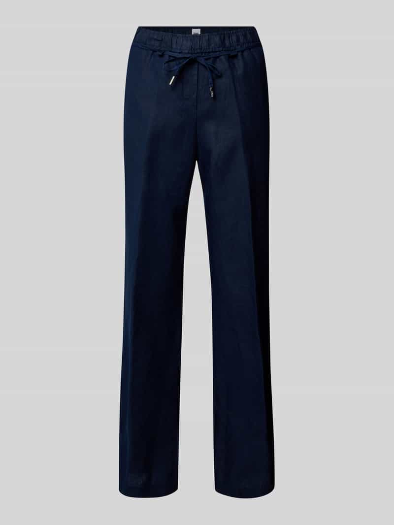 BRAX Straight leg linnen broek met strikceintuur model 'STYLE.FARINA'