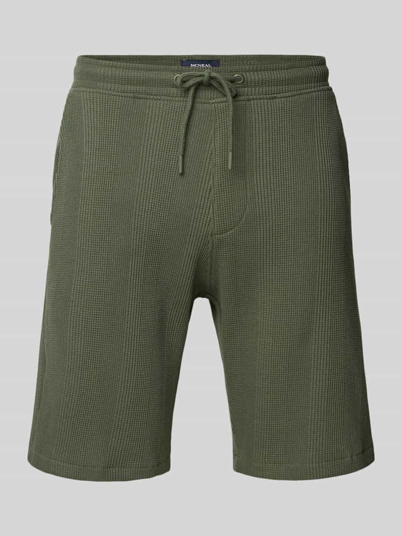 MCNEAL Korte regular fit broek met structuurmotief