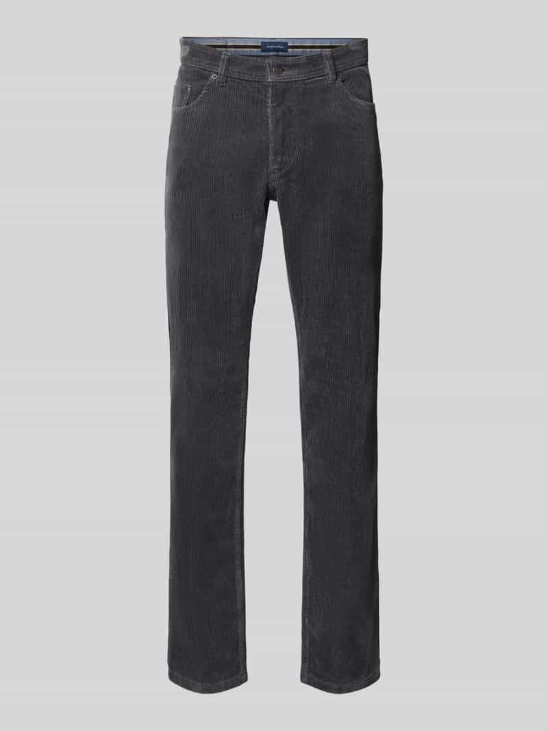 Christian Berg Men Straight fit stoffen broek met cordlook
