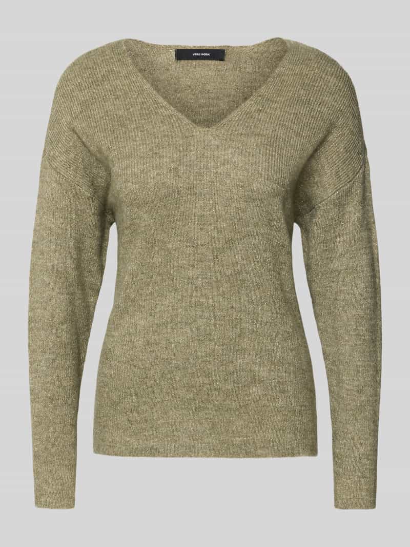 Vero Moda Regular fit gebreide pullover met V-hals model 'CREWLEFILEGLITTER'