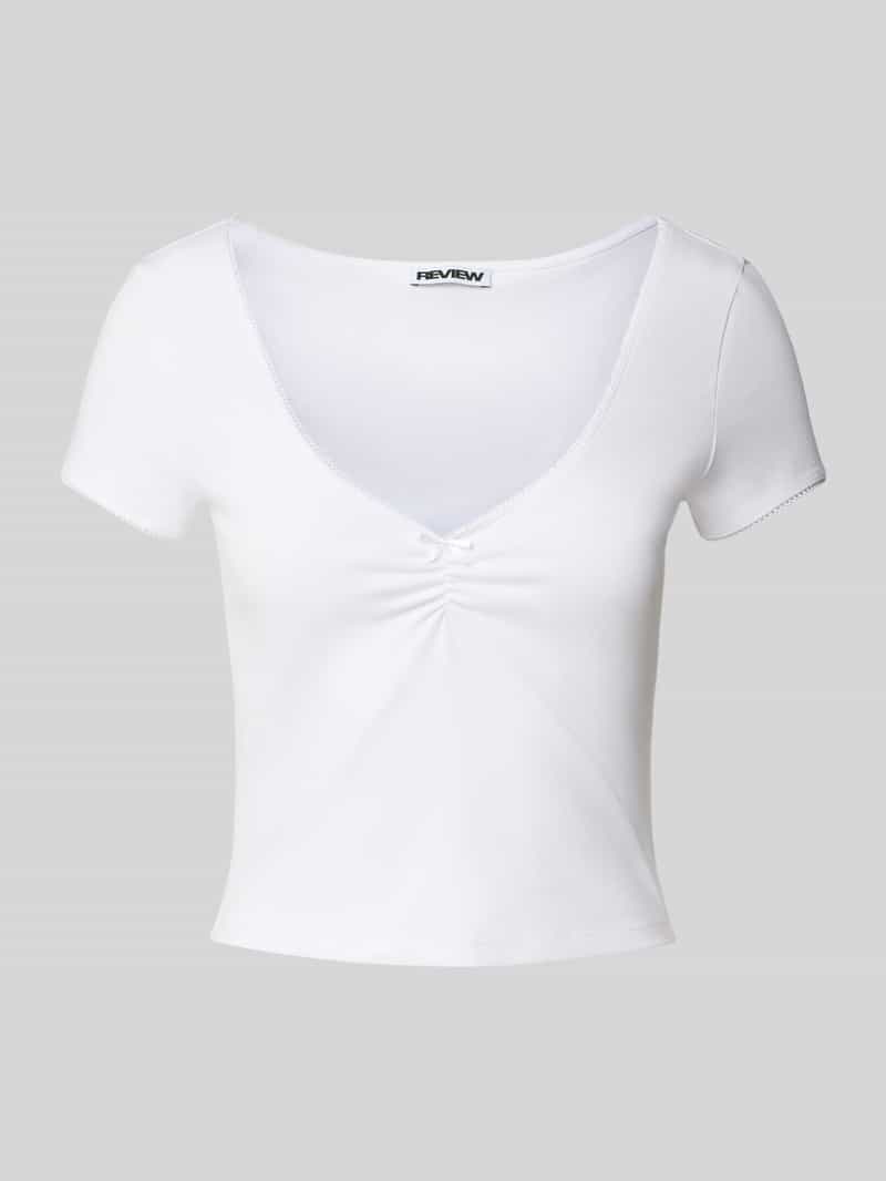 Kort T-shirt met V-hals