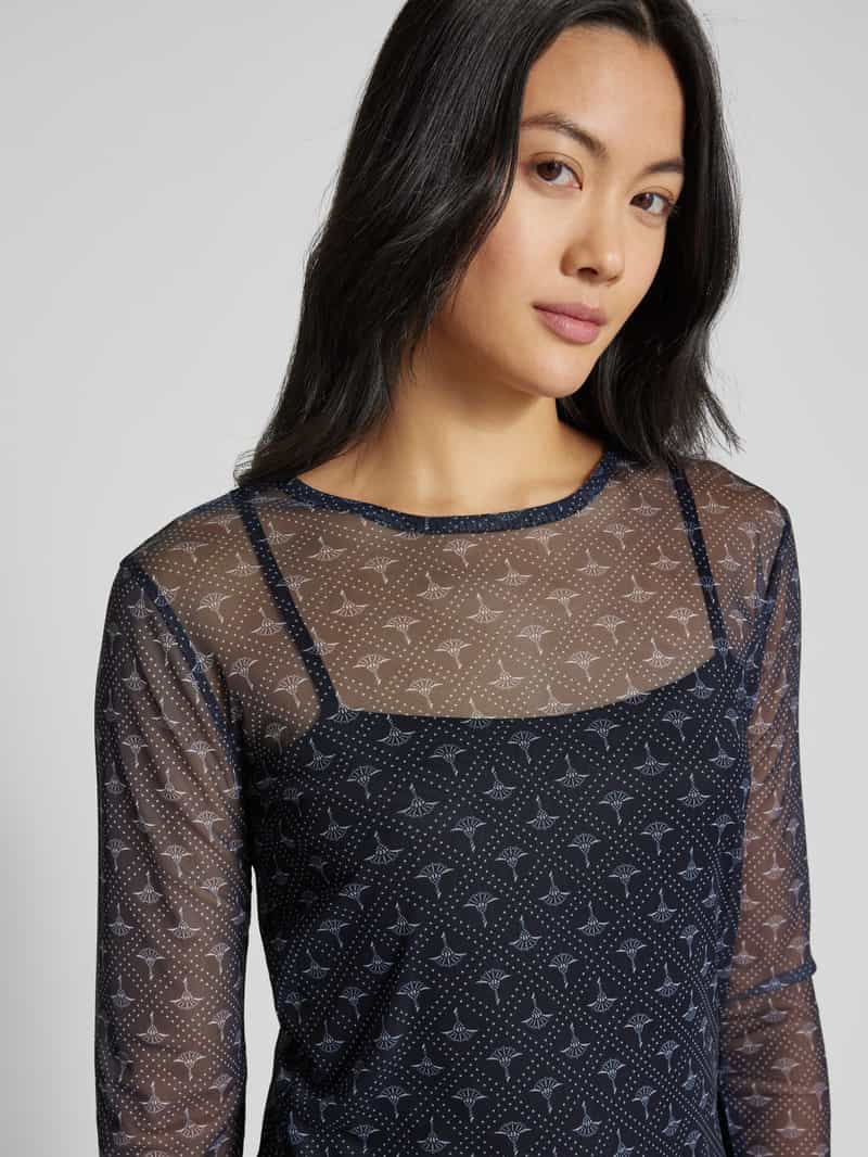 Joop! Shirt met lange mouwen en semi-transparant design model 'Tuli'