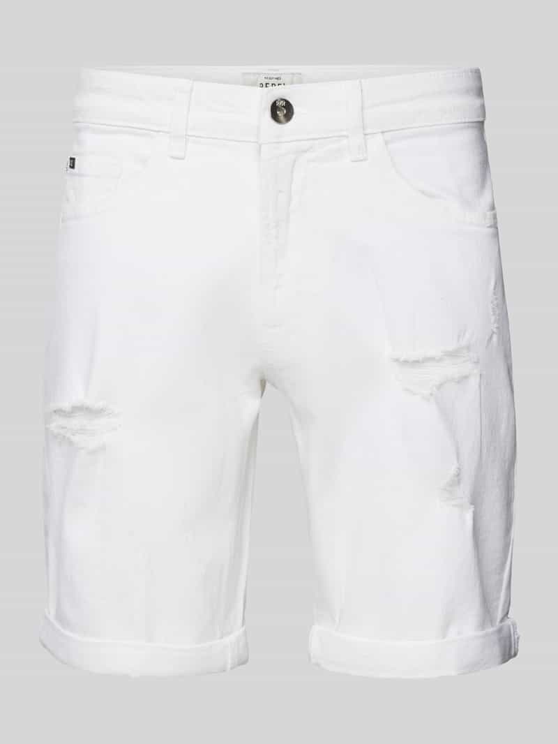 Redefined Rebel Korte regular fit jeans in destroyed-look, model 'PORTO'