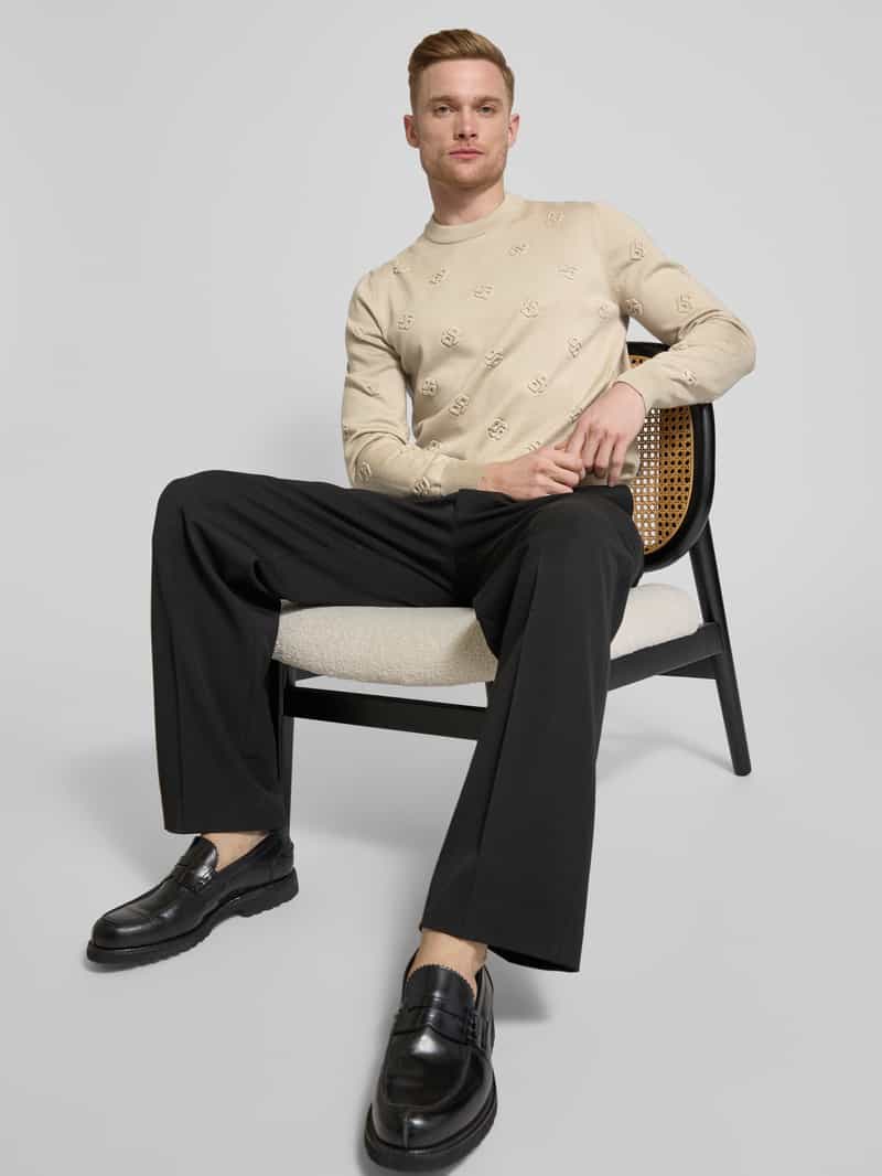 Boss Gebreide pullover met ronde hals model 'Bahelo'