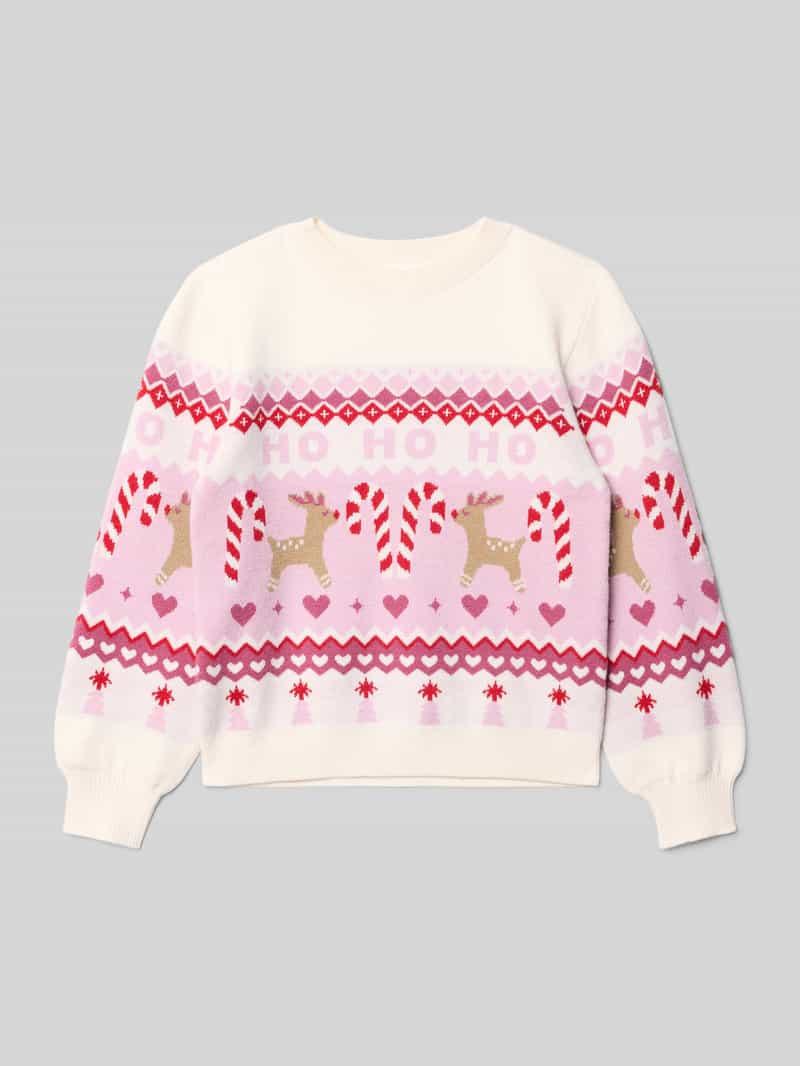 s.Oliver RED LABEL Loose fit shirt kersttrui van viscosemix