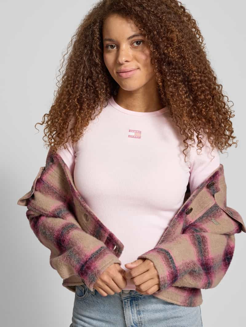 Tommy Jeans Slim fit shirt met lange mouwen van katoenmix