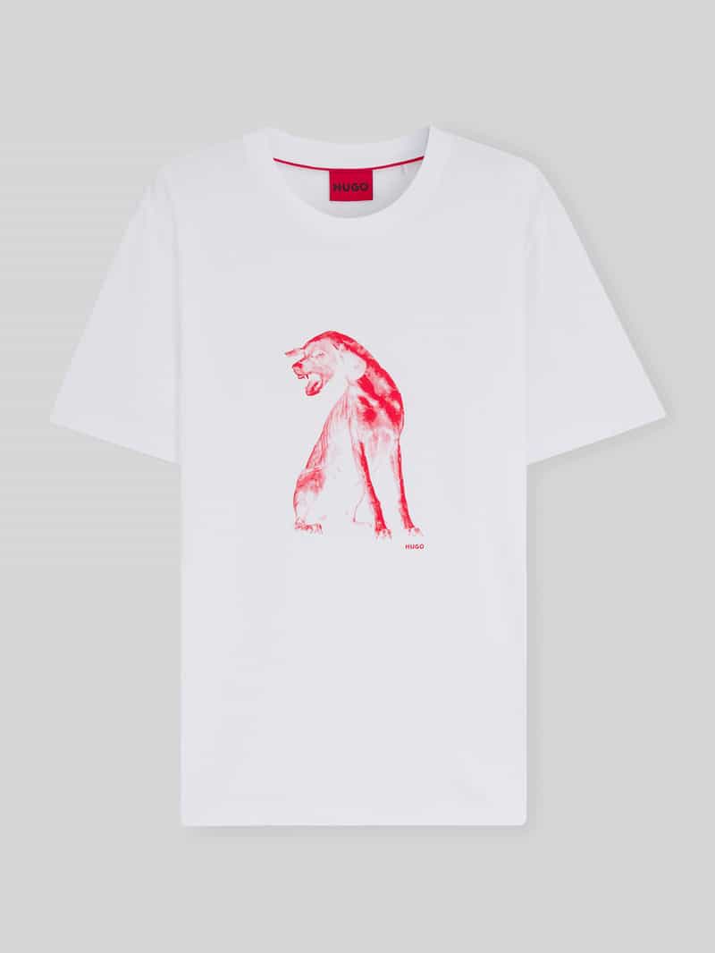HUGO Regular fit T-shirt van puur katoen