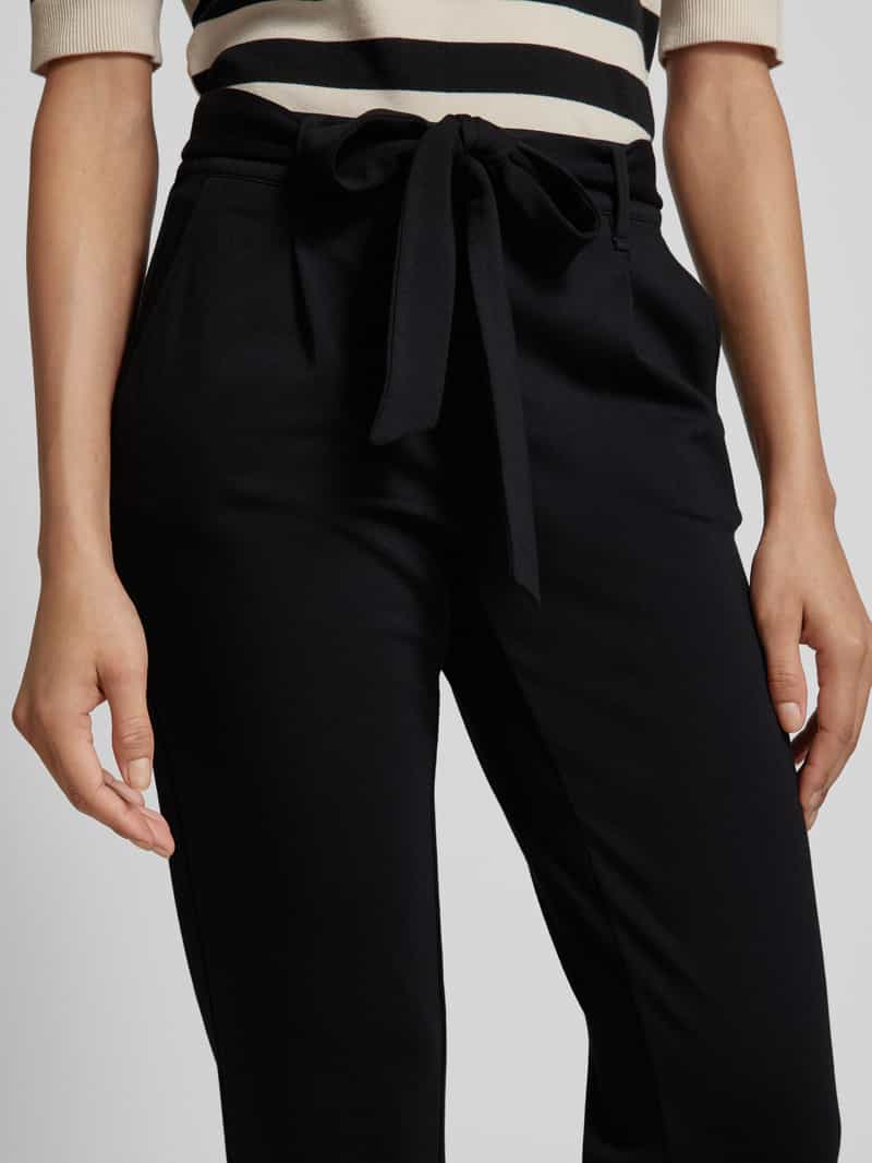 Zero Broek met strikceintuur in effen design