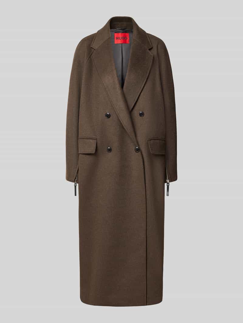 relaxed fit lange jas met wol, model 'Malini'