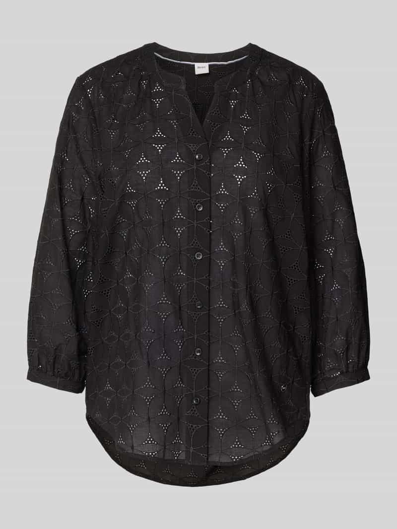 BRAX Regular fit blouse met broderie anglaise model 'STYLE.Velia'