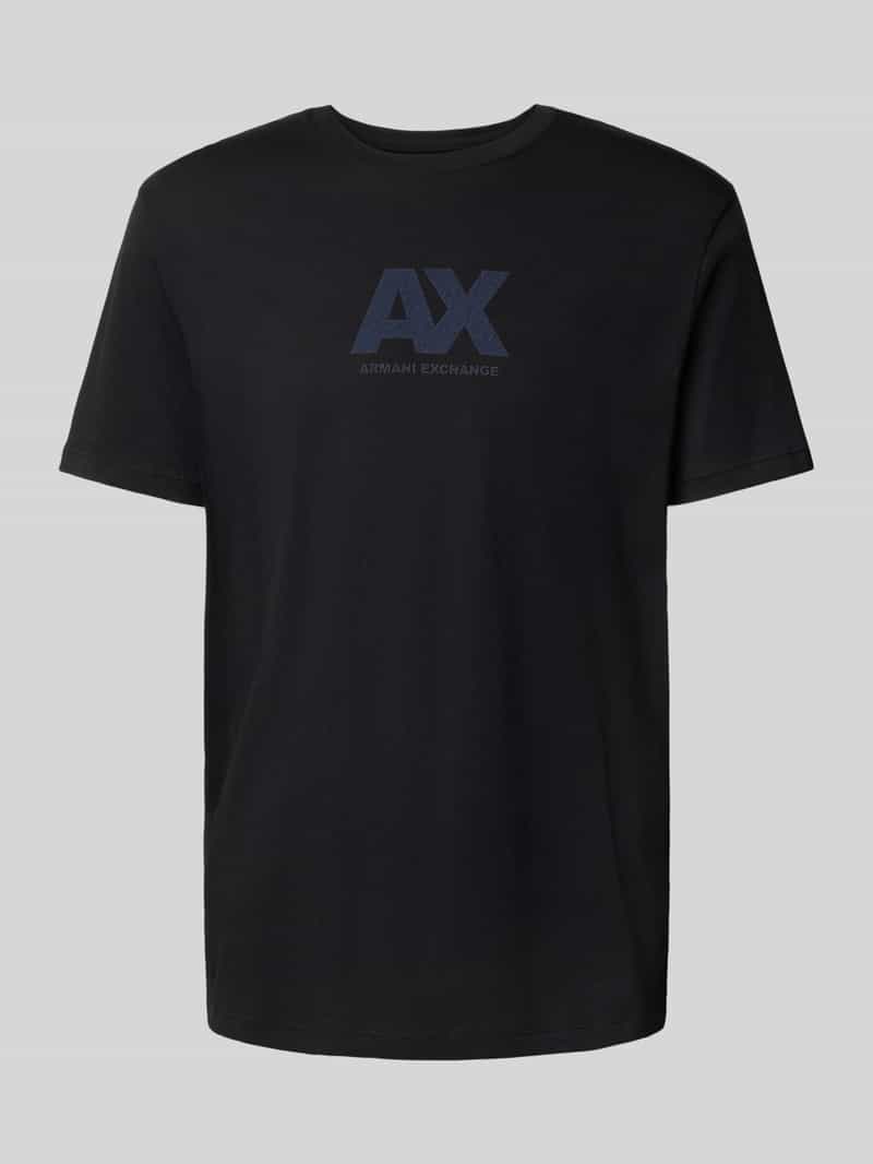 Armani Exchange Regular fit T-shirt van puur katoen met logoprint