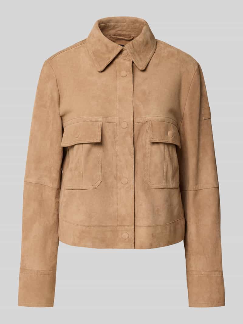 Peuterey Leren jack met klepzakken model 'Era'
