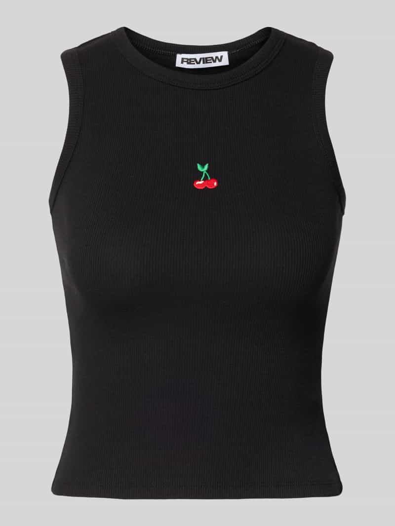 Review Tanktop met motiefstitchings