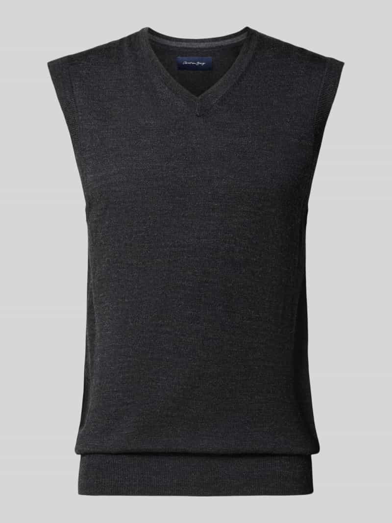 Christian Berg Men Slim fit spencer van katoenmix met v-hals