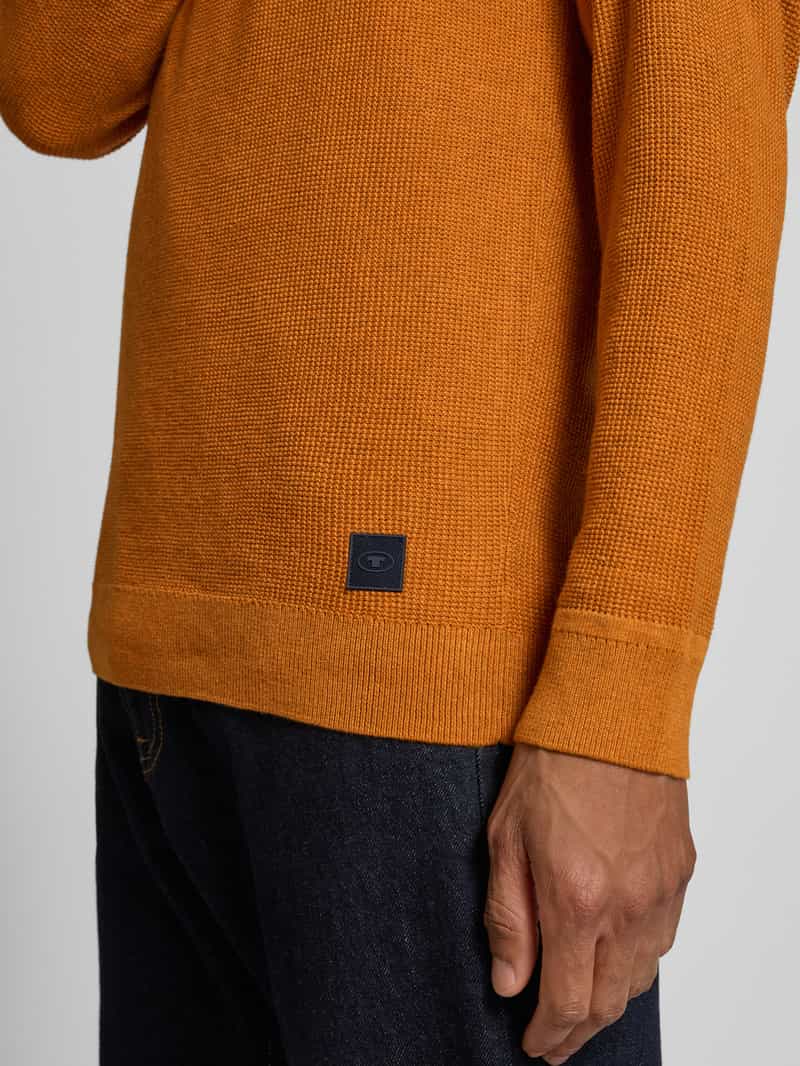 Tom Tailor Regular fit gebreide pullover van puur katoen met structuur