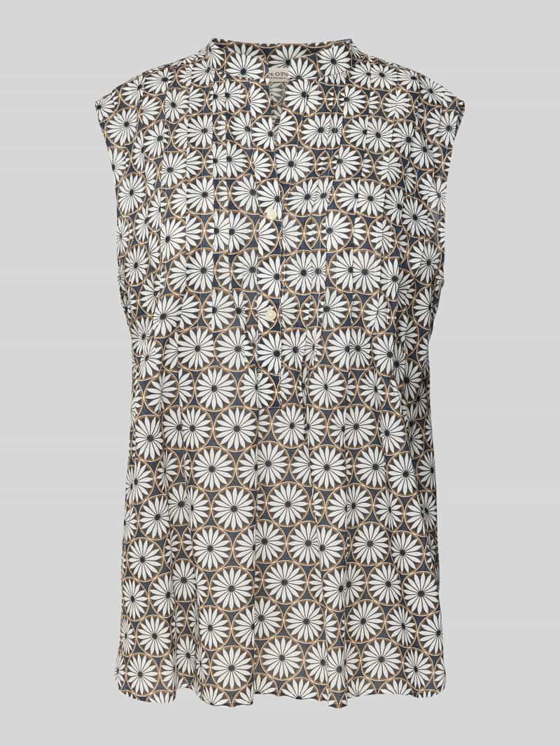 Marc O'Polo Regular fit blousetop met korte knoopsluiting