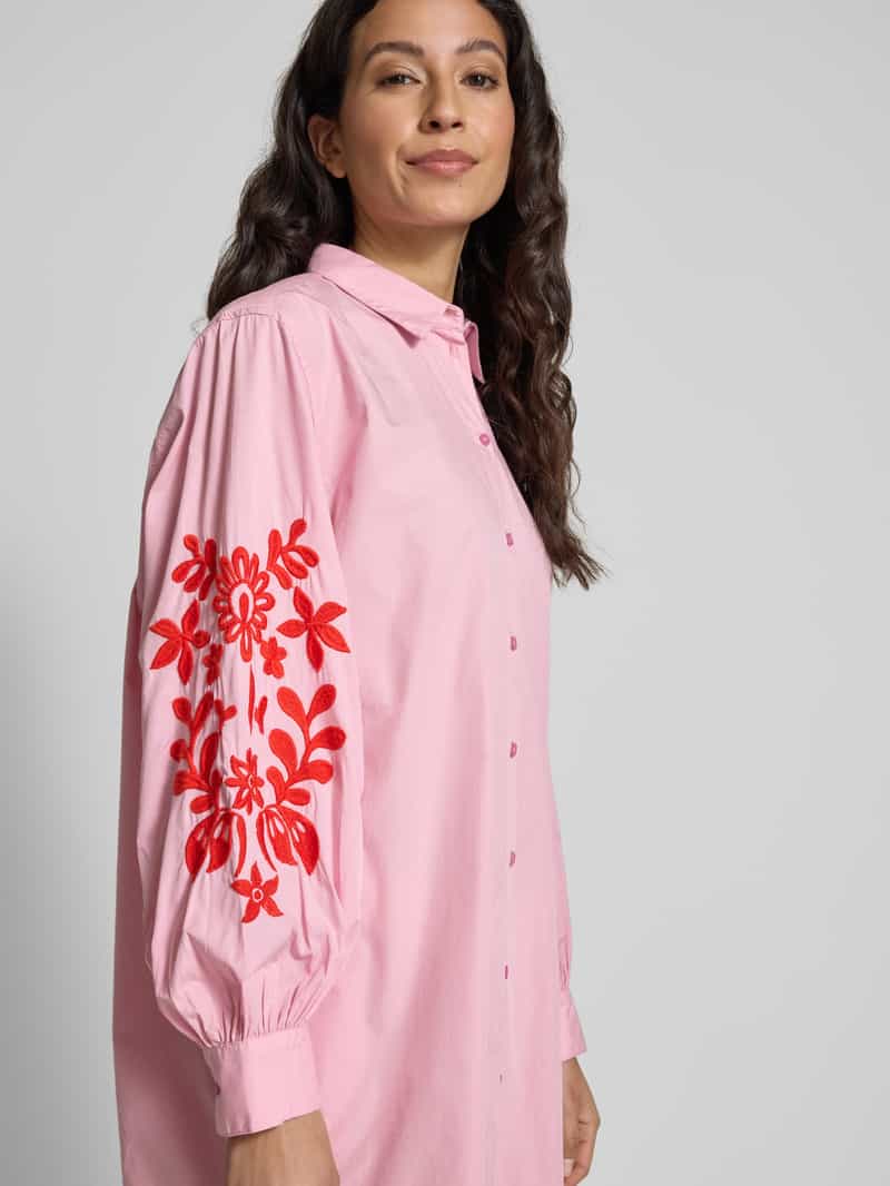 Jake*s Casual Knielange overhemdjurk met stitchings