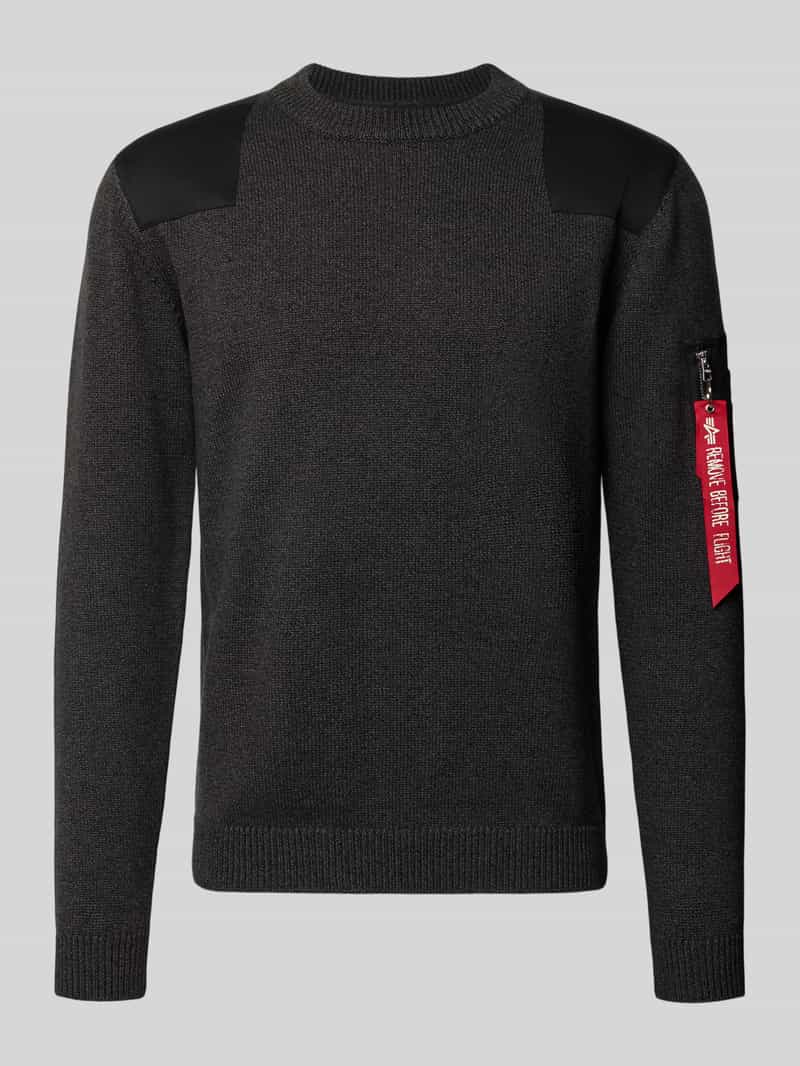 Alpha industries Slim fit gebreide pullover van puur katoen