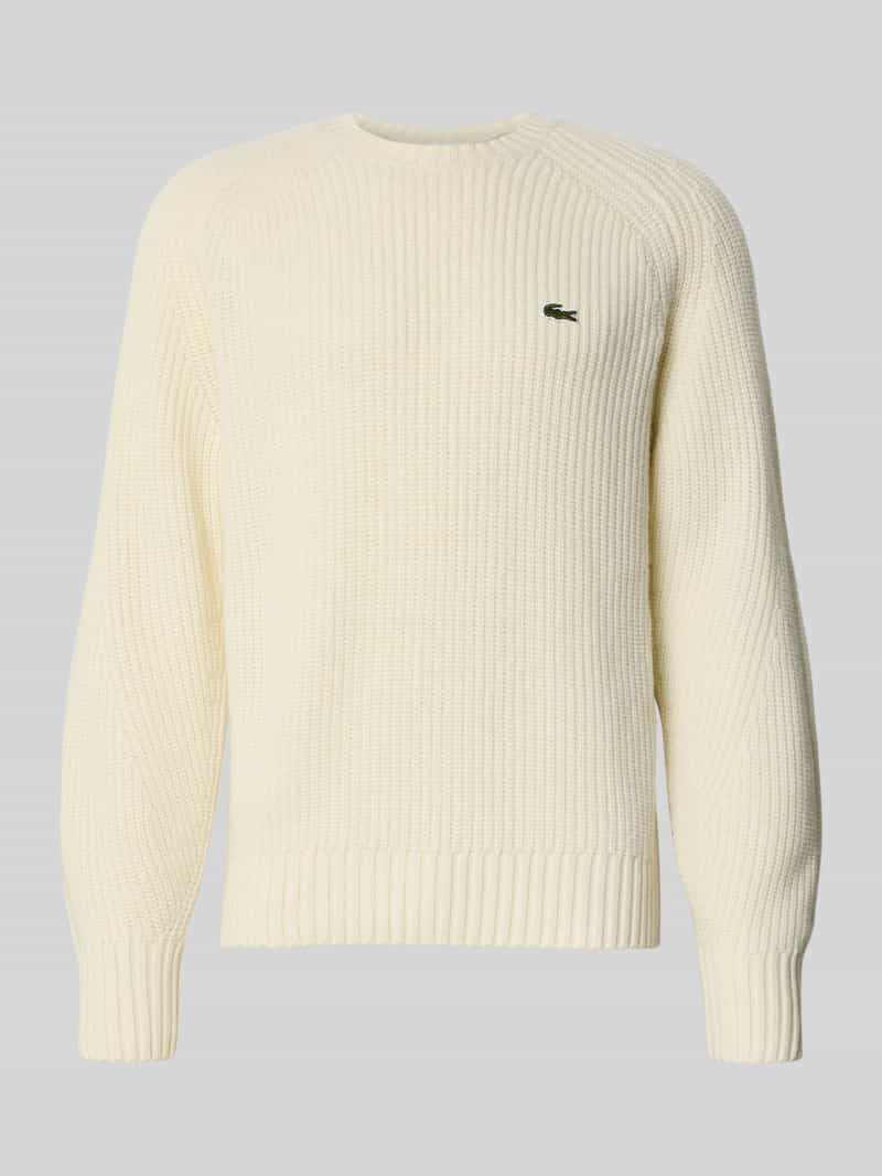 Lacoste Regular fit gebreide pullover van pure wol