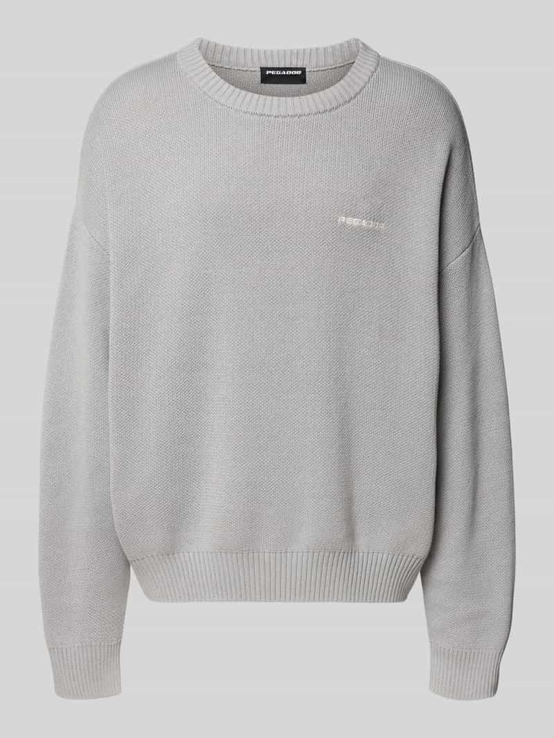 PEGADOR Oversized gebreide pullover met labelstitching