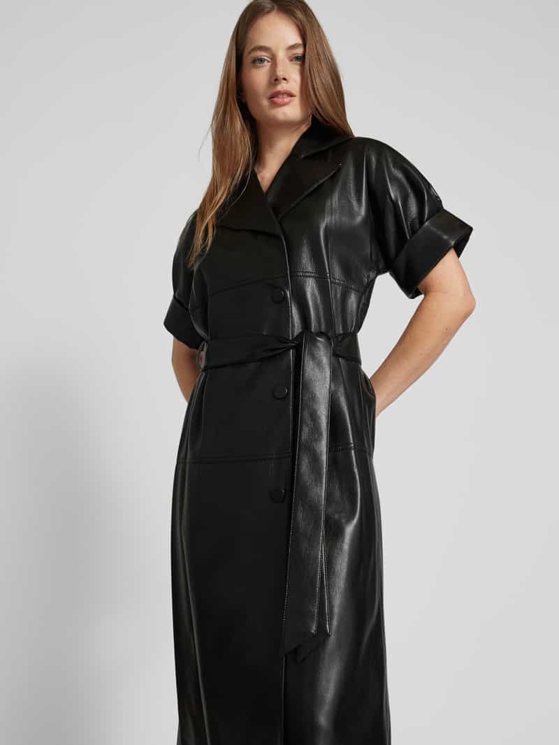 Boss Midi-jurk in leerlook model 'Dimra'