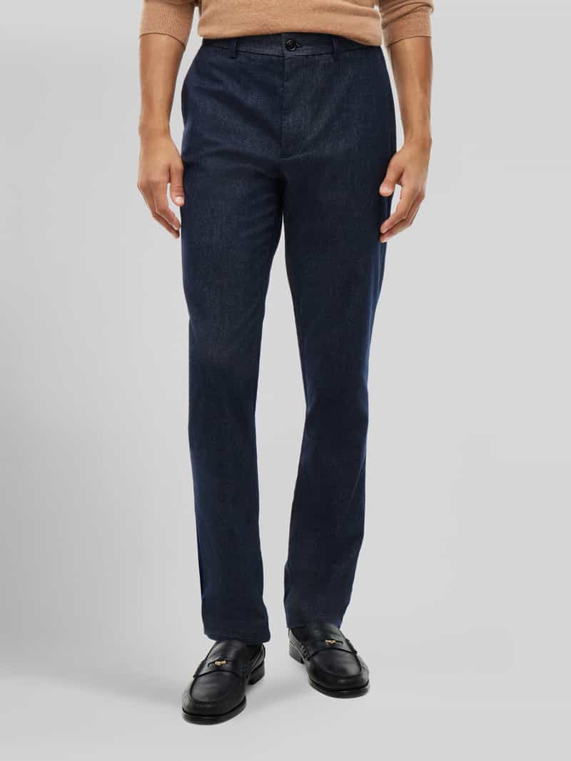 Tommy Hilfiger slim fit recht broek van katoenmix met viscose model 'DENTON'