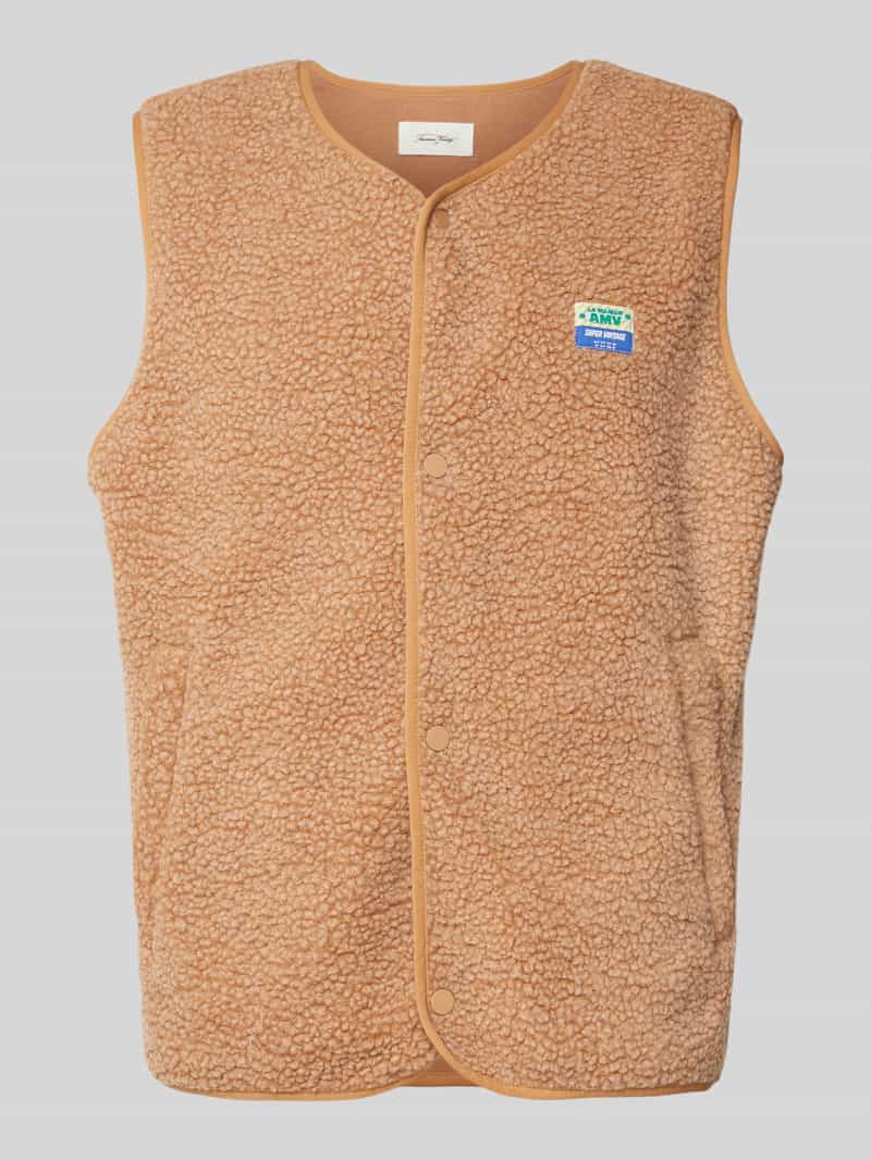 American vintage Bodywarmer van teddybont met labelpatch model 'HOKTOWN'